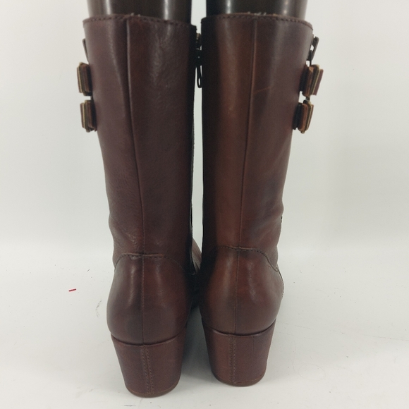 Kork Ease Kiki Brown Leather Mid Calf Boots Size 8 - Picture 3 of 9